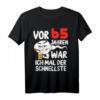 Herren T-Shirt zum 65. Geburtstag mit Spruch 'Vor 65 Jahren war ich mal der Schnellste' – Witziges Geschenk für Männer, Papa, Ehemann & Opa