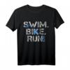 Triathlon T-Shirt - Swim Bike Run Triathlet Geschenk für Schwimmen, Radfahren & Laufen - Perfektes Sportshirt für Ausdauersportler