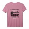 Funny Trump T-Shirt mit amerikanischer Flagge – Everything Woke Turns to Shit, Pro Trump Shirt, Humorvolles Patriotisches Shirt für Fans