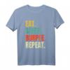 Eat Sleep Burpee Repeat Fitness T-Shirt - Lustiges Retro Workout Shirt für Fitnessstudio und Training
