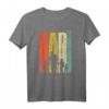 Dad hoch 3 Papa T-Shirt – Dreifacher Vater mit Kinder-Silhouette, Vintage Look, ideales Geschenk zur Geburt, Babyparty & Vatertag