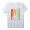 Dad hoch 3 Papa T-Shirt – Dreifacher Vater mit Kinder-Silhouette, Vintage Look, ideales Geschenk zur Geburt, Babyparty & Vatertag