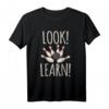 Look! Learn! - Bowling Angeber T-Shirt mit Bowlingkugel - Lustiges Retro Design für Bowlingturniere, Liga & Freunde
