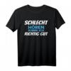 Schlecht hören kann ich Ironie - Lustiges Männer T-Shirt mit ironischem Spruch für Büro, Freizeit & Freunde