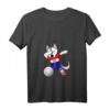 Dabbing Husky Hund Kroatien Volleyball T-Shirt mit kroatischer Flagge - Lustiges Fan-Shirt für Volleyballfans, Spieler & Trainer
