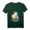 Damen Volleyball-Trainer T-Shirt mit Einhorn und V-Ausschnitt – Süßes Beachvolleyball-Design für Mannschaft und Fans