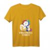 Damen Volleyball-Trainer T-Shirt mit Einhorn und V-Ausschnitt – Süßes Beachvolleyball-Design für Mannschaft und Fans