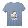 Damen Volleyball-Trainer T-Shirt mit Einhorn und V-Ausschnitt – Süßes Beachvolleyball-Design für Mannschaft und Fans