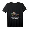 Damen Volleyball Trainer T-Shirt - Lustiges Faultier mit Volleyball V-Ausschnitt für Trainer und Teammitglieder