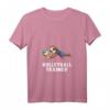 Damen Volleyball Trainer T-Shirt - Lustiges Faultier mit Volleyball V-Ausschnitt für Trainer und Teammitglieder