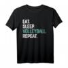 Eat Sleep Volleyball Repeat T-Shirt for Girls and Women - Perfect Gift for Holidays, Birthdays, and Special Occasions