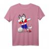 Kroatien Volleyball T-Shirt mit Husky Dabbing - Lustiges Fan-Shirt mit kroatischer Flagge für Volleyballfans, Spieler & Coaches