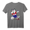 Kroatien Volleyball T-Shirt mit Husky Dabbing - Lustiges Fan-Shirt mit kroatischer Flagge für Volleyballfans, Spieler & Coaches