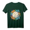 Volleyball & Blumen T-Shirt – Florale Sportkunst für Volleyballspieler und Fans, Perfekt als Halloween-Geschenk