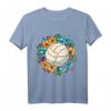 Volleyball & Blumen T-Shirt – Florale Sportkunst für Volleyballspieler und Fans, Perfekt als Halloween-Geschenk