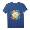 Volleyball & Blumen T-Shirt – Florale Sportkunst für Volleyballspieler und Fans, Perfekt als Halloween-Geschenk