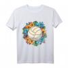 Volleyball & Blumen T-Shirt – Florale Sportkunst für Volleyballspieler und Fans, Perfekt als Halloween-Geschenk