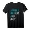 22. Geburtstag Mann - Limited Edition Juli 2002 T-Shirt, Witziges Geschenk & Deko zum 22. Geburtstag