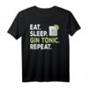 Eat Sleep Gin Tonic T-Shirt – Lustiges Party-Design für Barkeeper, Gin Tonic Fans & Festival-Teilnehmer