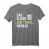 Eat Sleep Gin Tonic T-Shirt – Lustiges Party-Design für Barkeeper, Gin Tonic Fans & Festival-Teilnehmer