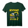 Kinder Achtung ich bin 2 Jahre alt Bagger T-Shirt – Perfektes Geschenk zum 2. Geburtstag für Jungen mit Baustellen-Motiv