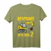 Kinder Achtung ich bin 2 Jahre alt Bagger T-Shirt – Perfektes Geschenk zum 2. Geburtstag für Jungen mit Baustellen-Motiv