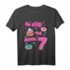 Kinder T-Shirt 'So süß und schon 7' – Niedliches Geburtstagsshirt für Mädchen zum siebten Geburtstag, bunt mit Herzen, Sternen, Cupcake & Donuts