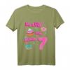 Kinder T-Shirt 'So süß und schon 7' – Niedliches Geburtstagsshirt für Mädchen zum siebten Geburtstag, bunt mit Herzen, Sternen, Cupcake & Donuts