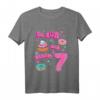 Kinder T-Shirt 'So süß und schon 7' – Niedliches Geburtstagsshirt für Mädchen zum siebten Geburtstag, bunt mit Herzen, Sternen, Cupcake & Donuts