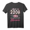 Geschenk zum 15. Geburtstag - Motiv Born in 2008, 15 Jahre, Mädchen & Teenager T-Shirt für Partys & Feiern