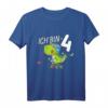 Kinder Dino Geburtstag T-Shirt - Ich bin 4 Jahre Dinosaurier Fahrrad, perfektes Geschenk für 4-Jährige Jungen und Mädchen zum Geburtstag & Weihnachten