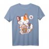 Cat Boba Tea Bubble Tea Anime Kawaii Neko T-Shirt – Lustiges Manga Merchandise für Anime- und Bubble Tea Fans, perfekt als Geschenk für Mädchen und Frauen