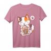 Cat Boba Tea Bubble Tea Anime Kawaii Neko T-Shirt – Lustiges Manga Merchandise für Anime- und Bubble Tea Fans, perfekt als Geschenk für Mädchen und Frauen
