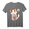 Cat Boba Tea Bubble Tea Anime Kawaii Neko T-Shirt – Lustiges Manga Merchandise für Anime- und Bubble Tea Fans, perfekt als Geschenk für Mädchen und Frauen