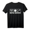 Metallbauer T-Shirt mit Werkzeugmotiven – Klassisch geschnitten, doppelt genähter Saum, ideal für Metallhandwerker & Schweißer
