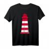 Leuchtturm T-Shirt mit roten und weißen Streifen – Maritimes Seemannsshirt für Seeleute, Kapitäne und Küstenliebhaber