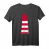 Leuchtturm T-Shirt mit roten und weißen Streifen – Maritimes Seemannsshirt für Seeleute, Kapitäne und Küstenliebhaber