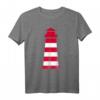 Leuchtturm T-Shirt mit roten und weißen Streifen – Maritimes Seemannsshirt für Seeleute, Kapitäne und Küstenliebhaber