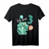 Kinder Dino T-Shirt für 3 Jahre alt – Niedliches Dinosaurier Outfit mit Triceratops & T-Rex für Geburtstagsfeier & Party