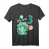Kinder Dino T-Shirt für 3 Jahre alt – Niedliches Dinosaurier Outfit mit Triceratops & T-Rex für Geburtstagsfeier & Party