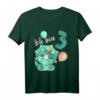 Kinder Dino T-Shirt für 3 Jahre alt – Niedliches Dinosaurier Outfit mit Triceratops & T-Rex für Geburtstagsfeier & Party