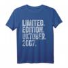 17. Geburtstag Junge Limitierte Edition Oktober 2007 T-Shirt – Lustiges Geschenk & Geburtstagsdeko für Teenager