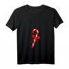 Damen Weihnachtsdeko T-Shirt mit Zuckerstange im V-Ausschnitt – Festliches Design für Kinder, Partner und Christliche Weihnachten