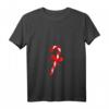 Damen Weihnachtsdeko T-Shirt mit Zuckerstange im V-Ausschnitt – Festliches Design für Kinder, Partner und Christliche Weihnachten