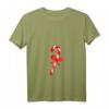 Damen Weihnachtsdeko T-Shirt mit Zuckerstange im V-Ausschnitt – Festliches Design für Kinder, Partner und Christliche Weihnachten