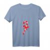 Damen Weihnachtsdeko T-Shirt mit Zuckerstange im V-Ausschnitt – Festliches Design für Kinder, Partner und Christliche Weihnachten