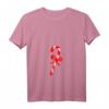 Damen Weihnachtsdeko T-Shirt mit Zuckerstange im V-Ausschnitt – Festliches Design für Kinder, Partner und Christliche Weihnachten