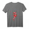 Damen Weihnachtsdeko T-Shirt mit Zuckerstange im V-Ausschnitt – Festliches Design für Kinder, Partner und Christliche Weihnachten