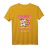 Einhorn Kindergeburtstag T-Shirt für Mädchen - Lustiges Geschenk zum 5. Geburtstag mit Spruch «Vorsicht 5 ich kann alles ich weiß alles»