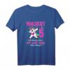 Einhorn Kindergeburtstag T-Shirt für Mädchen - Lustiges Geschenk zum 5. Geburtstag mit Spruch «Vorsicht 5 ich kann alles ich weiß alles»